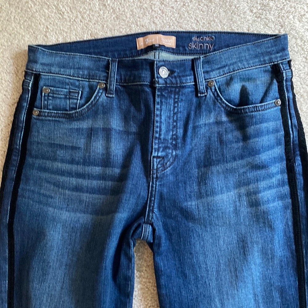 7 For All Mankind skinny jeans with velvet size 30